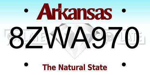 8ZWA970 Arkansas License Plate