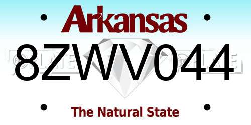 8ZWV044 Arkansas License Plate