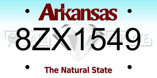 8ZX1549 Arkansas License Plate