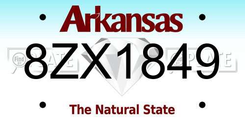 8ZX1849 Arkansas License Plate