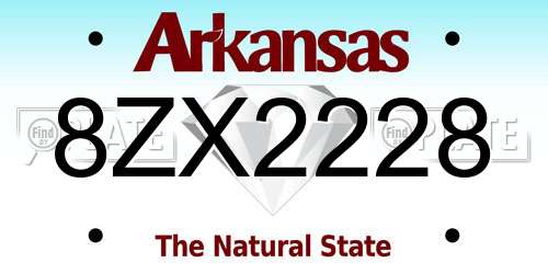 8ZX2228 Arkansas License Plate