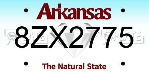 8ZX2775 Arkansas License Plate