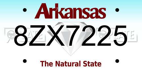 8ZX7225 Arkansas License Plate