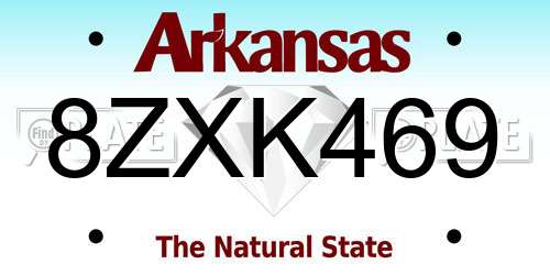 8ZXK469 Arkansas License Plate