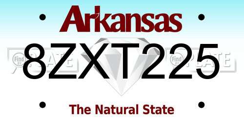 8ZXT225 Arkansas License Plate