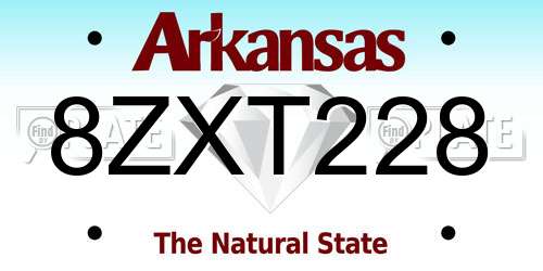 8ZXT228 Arkansas License Plate