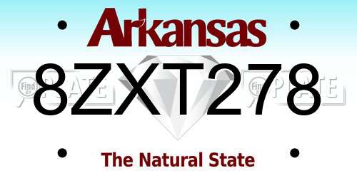 8ZXT278 Arkansas License Plate