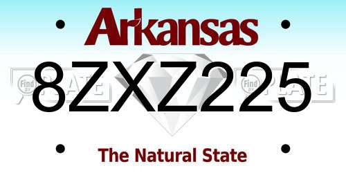8ZXZ225 Arkansas License Plate