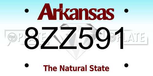 8ZZ591 Arkansas License Plate