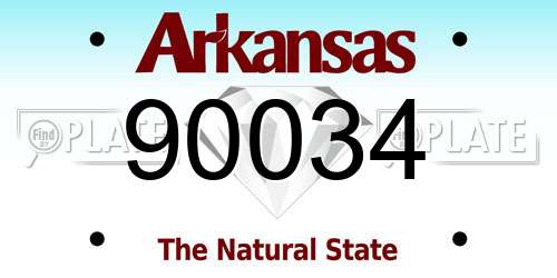 90034 Arkansas License Plate