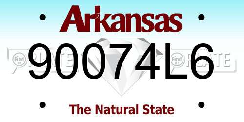 90074L6 Arkansas License Plate