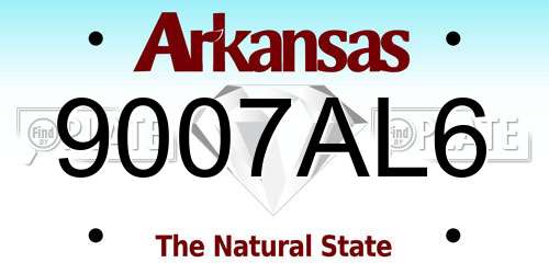 9007AL6 Arkansas License Plate