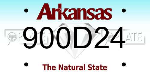 900D24 Arkansas License Plate