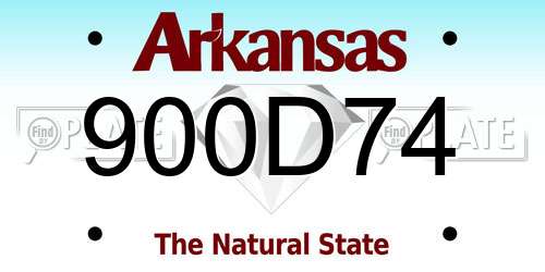 900D74 Arkansas License Plate