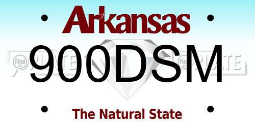 900DSM Arkansas License Plate