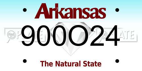 900O24 Arkansas License Plate