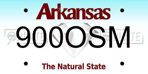 900OSM Arkansas License Plate