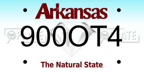 900OT4 Arkansas License Plate