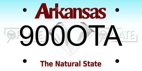 900OTA Arkansas License Plate