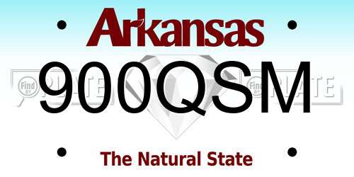 900QSM Arkansas License Plate