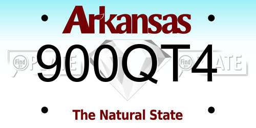 900QT4 Arkansas License Plate