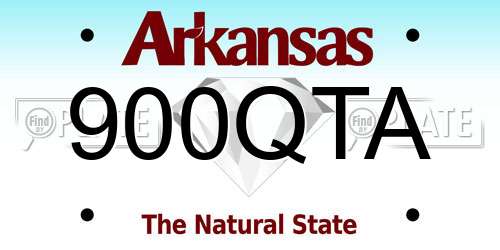 900QTA Arkansas License Plate