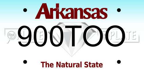 900TOO Arkansas License Plate