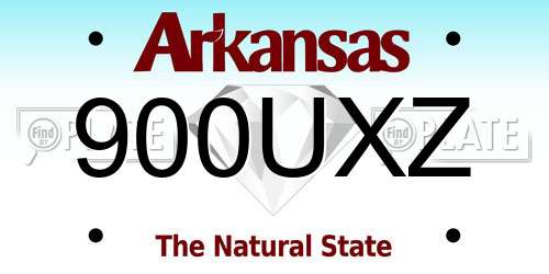 900UXZ Arkansas License Plate