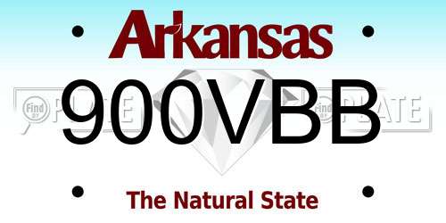 900VBB Arkansas License Plate