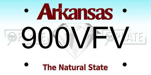 900VFV Arkansas License Plate