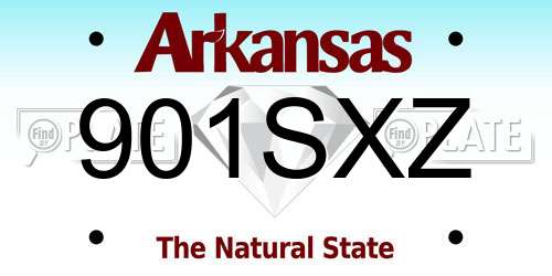 901SXZ Arkansas License Plate