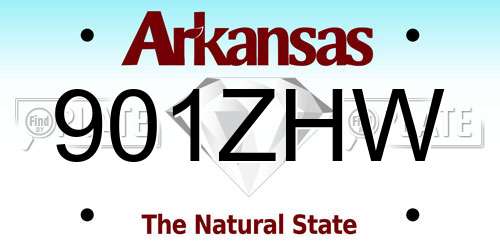 901ZHW Arkansas License Plate