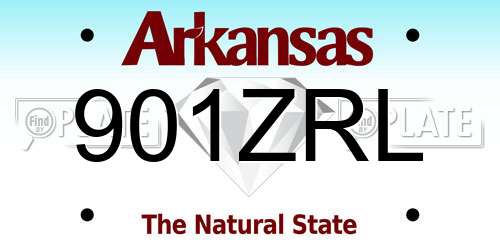 901ZRL Arkansas License Plate