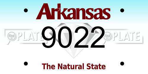 9022 Arkansas License Plate