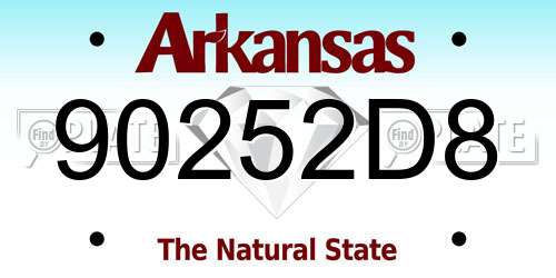 90252D8 Arkansas License Plate