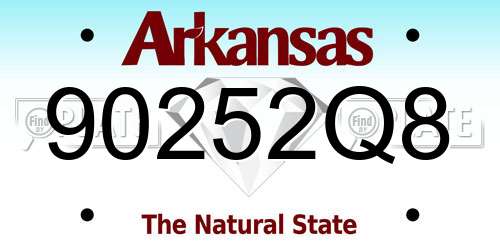 90252Q8 Arkansas License Plate
