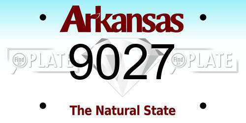 9027 Arkansas License Plate