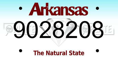 9028208 Arkansas License Plate
