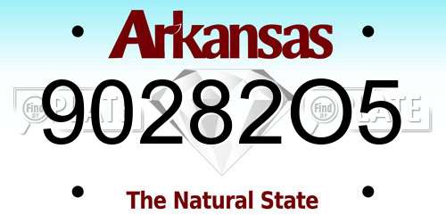 90282O5 Arkansas License Plate