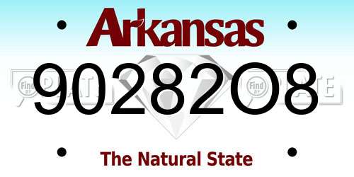 90282O8 Arkansas License Plate