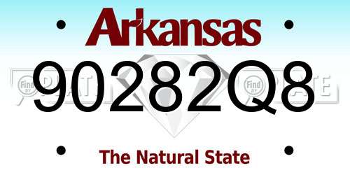 90282Q8 Arkansas License Plate