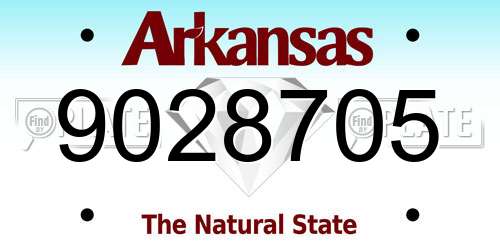 9028705 Arkansas License Plate