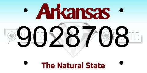 9028708 Arkansas License Plate