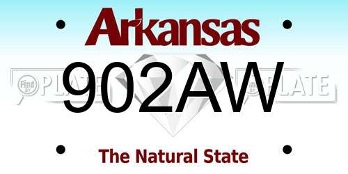 902AW Arkansas License Plate