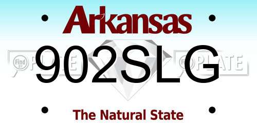 902SLG Arkansas License Plate