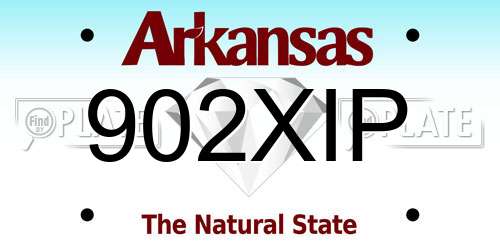902XIP Arkansas License Plate