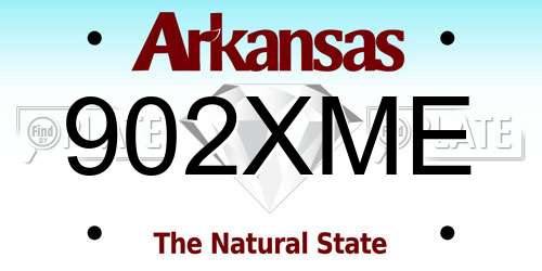 902XME Arkansas License Plate