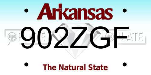 902ZGF Arkansas License Plate