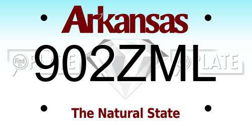 902ZML Arkansas License Plate