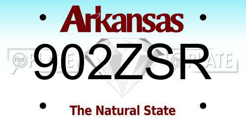 902ZSR Arkansas License Plate